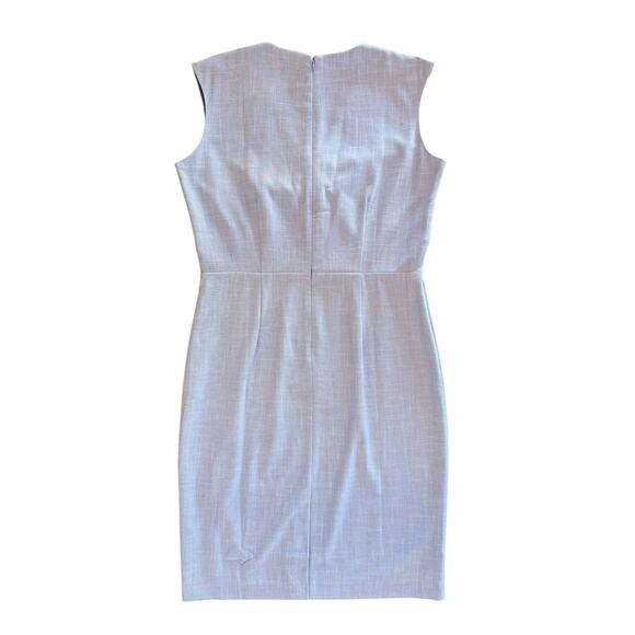 NWT Ann Taylor Blue Textured Stretch Side Tuck Wrap Sheath Dress Size 10 $159 - Picture 2 of 15